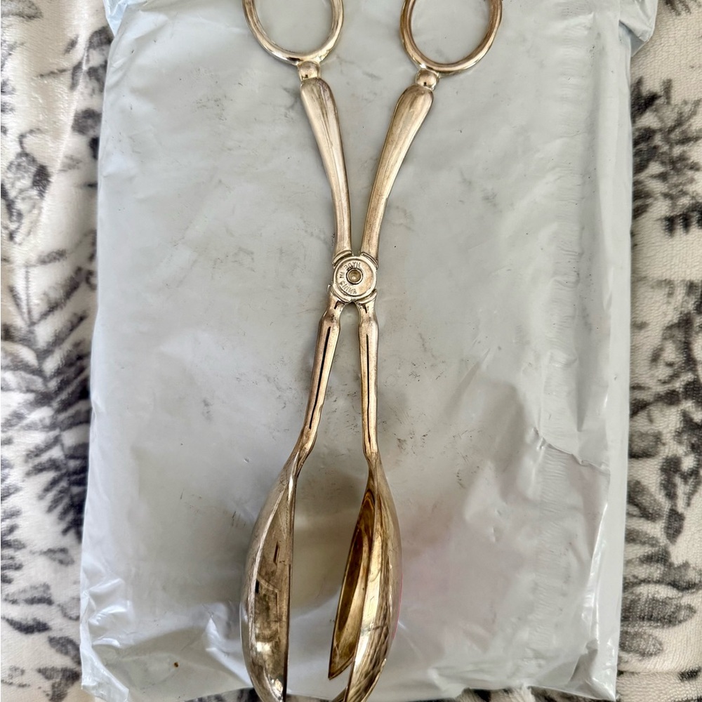 Silver Plated Serving Salad Tongs
